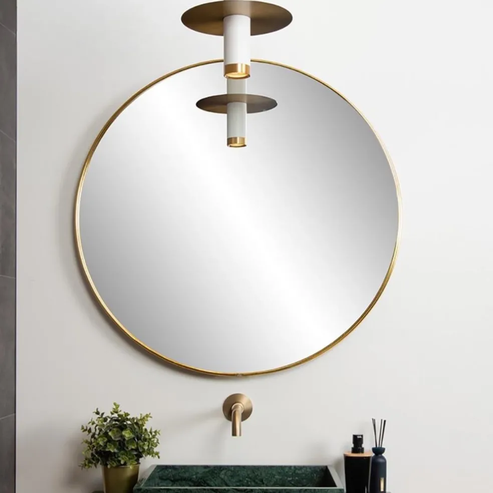 Fashion Straluma Badkamer hanglamp GU10 spot cilinder wit/brons
