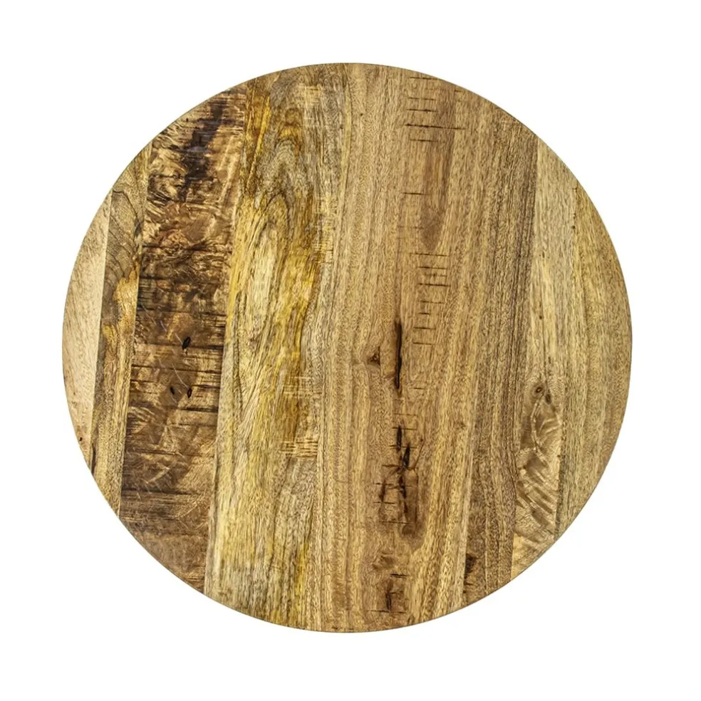 Hot Straluma Bijzettafel rond mangohout met zwart staal 60 cm