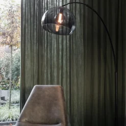 New Straluma Boog-vloerlamp zwart exclusief kap