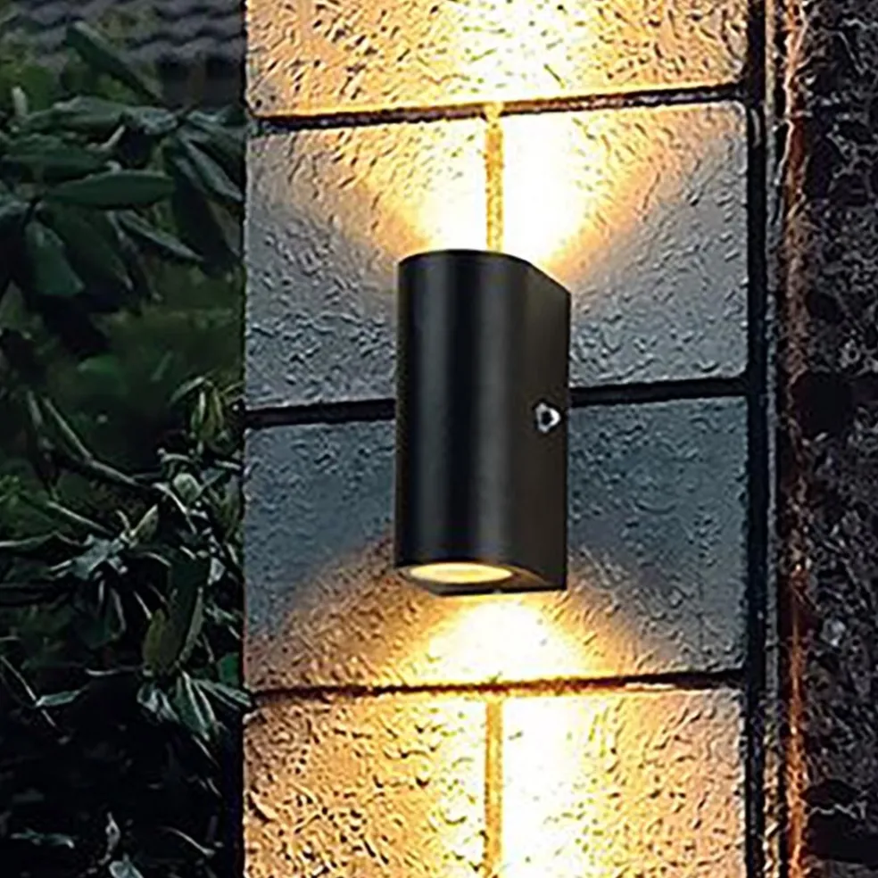 Clearance Straluma Buitenlamp Logan zwart+schemersensor IP44