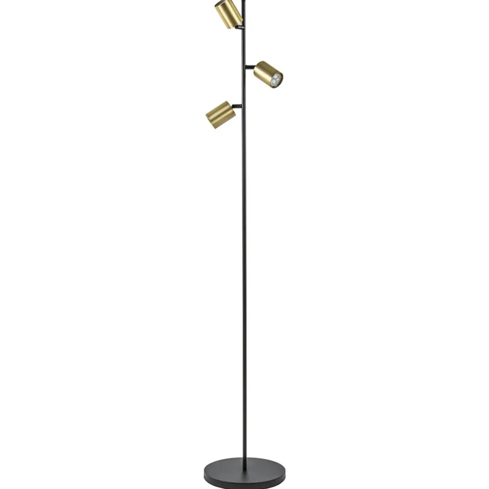 Flash Sale Straluma Chique staande lamp mat zwart met gouden spots