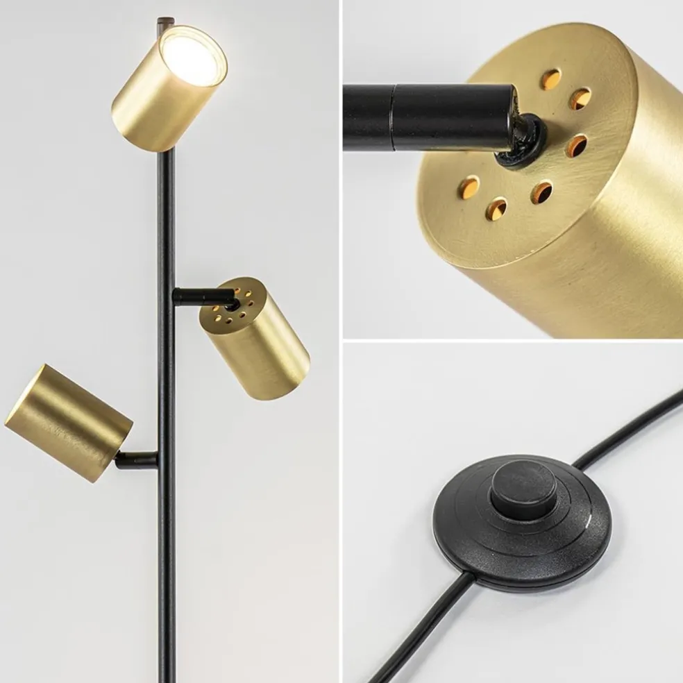 Flash Sale Straluma Chique staande lamp mat zwart met gouden spots