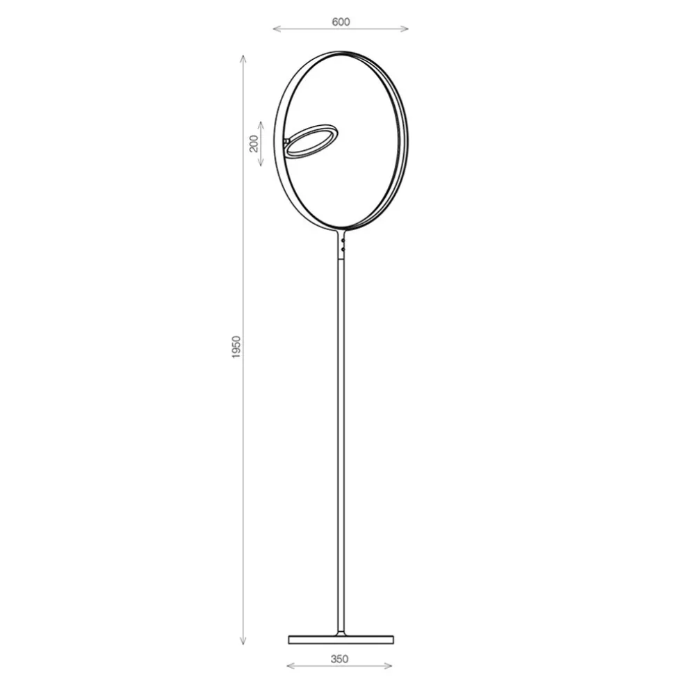 Hot Straluma Design vloerlamp zwart met dubbele LED ring