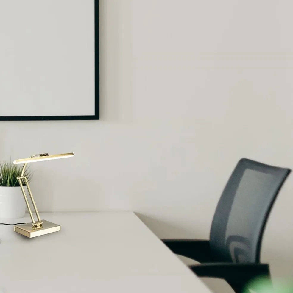 Hot Straluma Dimbare LED bureaulamp brons verstelbaar