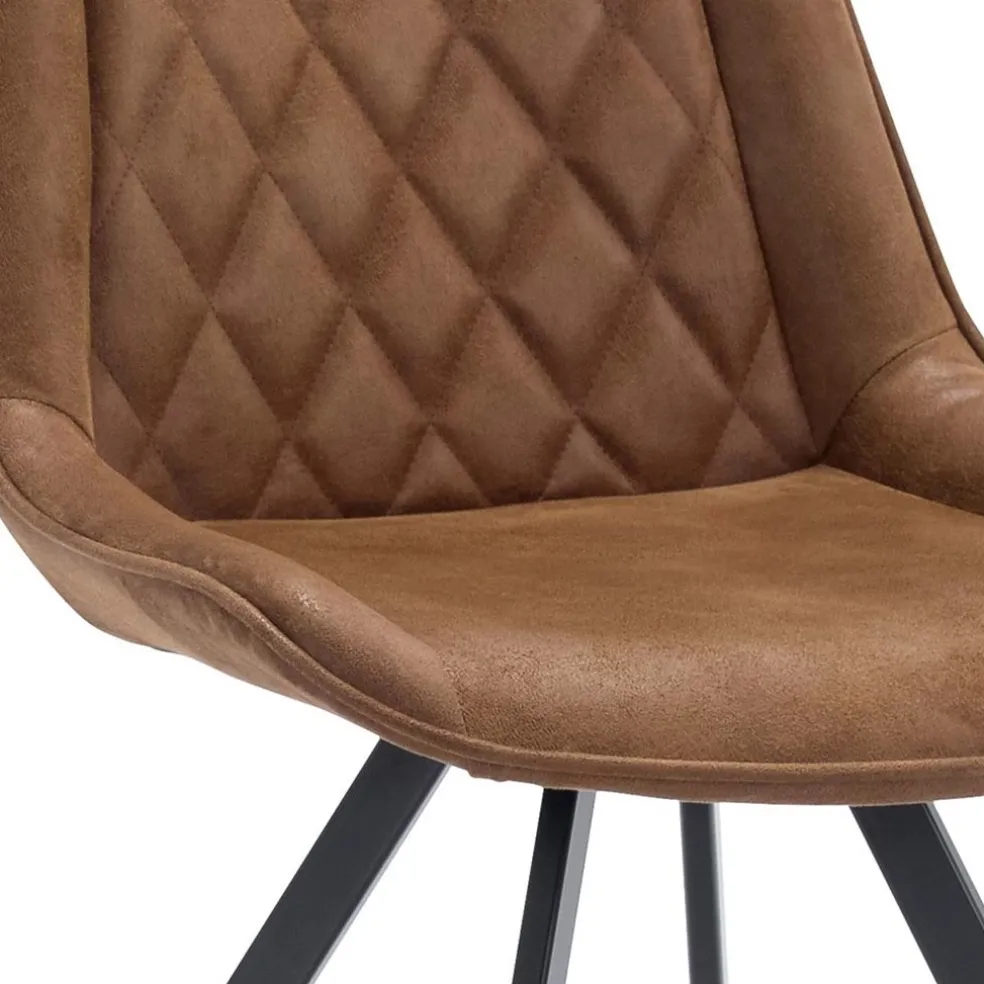 Store Straluma Eetkamerstoel microleder Bull camel met zwarte poot