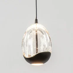 Store Straluma Eettafelhanglamp Clear Egg met zwart inclusief LED