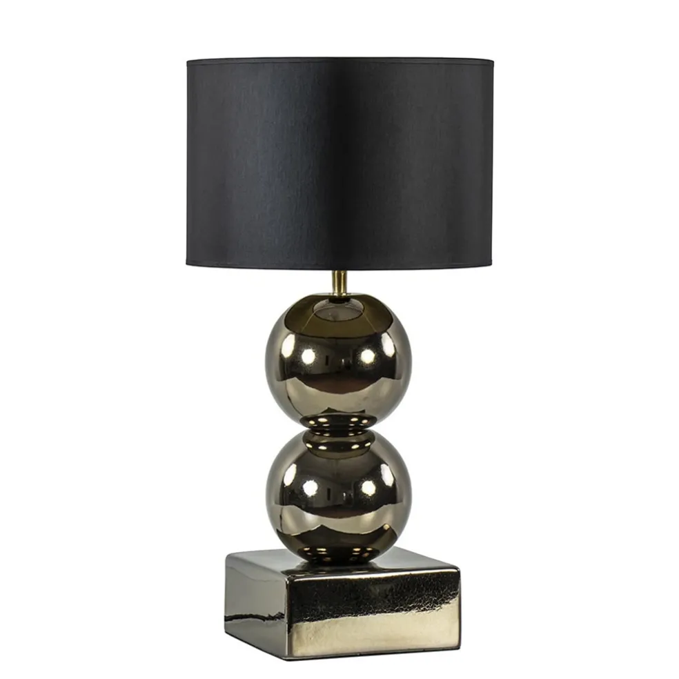 Online Straluma Gouden tafellamp bollen met zwart/gouden kap
