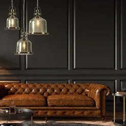Store Straluma Grote hanglamp brons met amber glas