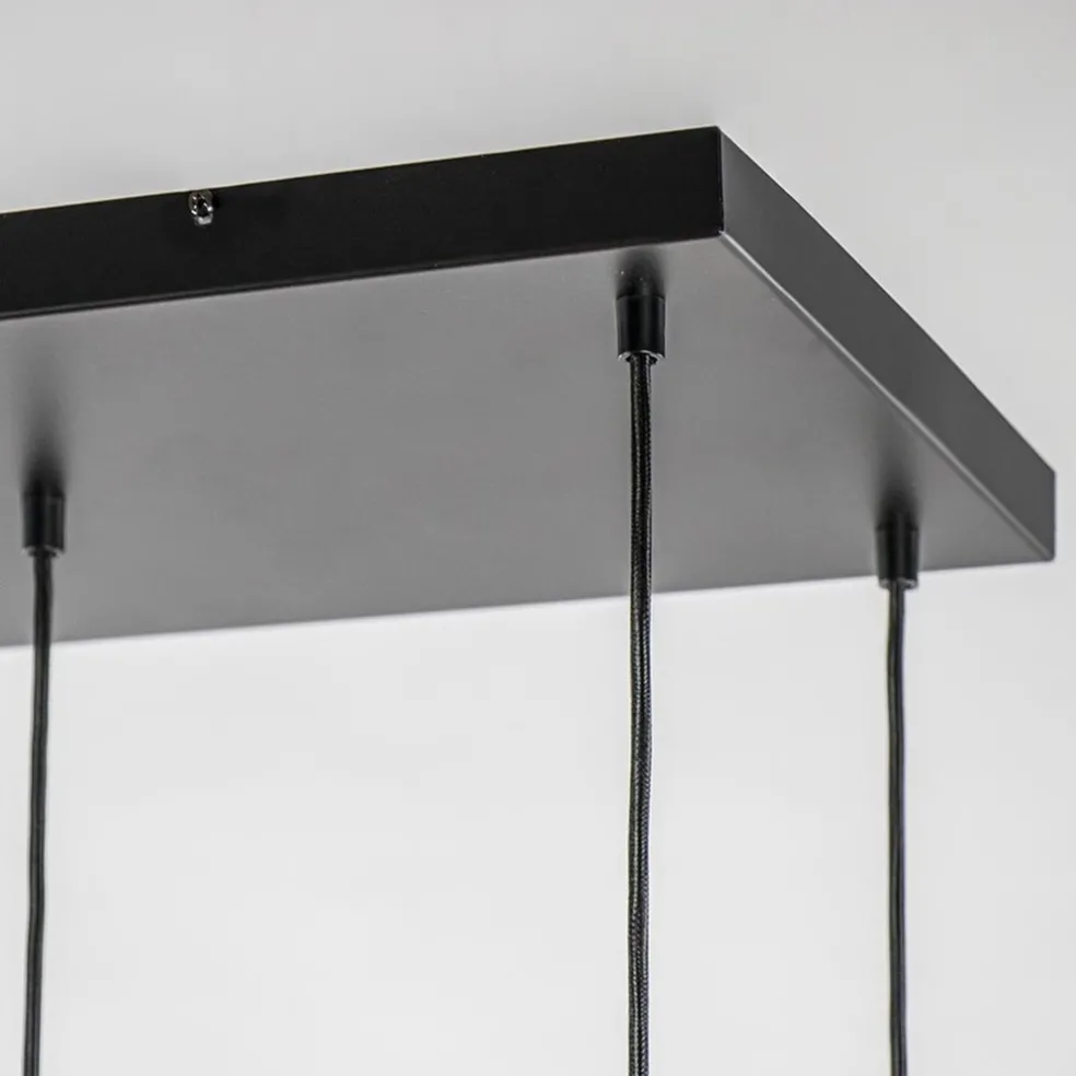 New Straluma Grote 8-lichts hanglamp cilinder zwart met goud