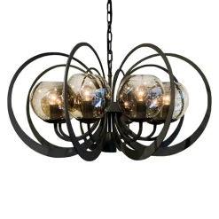Best Straluma Grote ronde hanglamp metaal  met smoke glas en spot