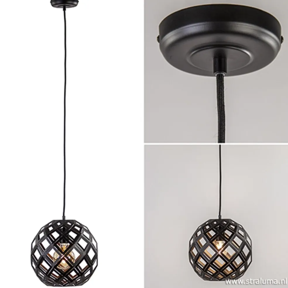 Sale Straluma Hanglamp Emma bol zwart 30cm