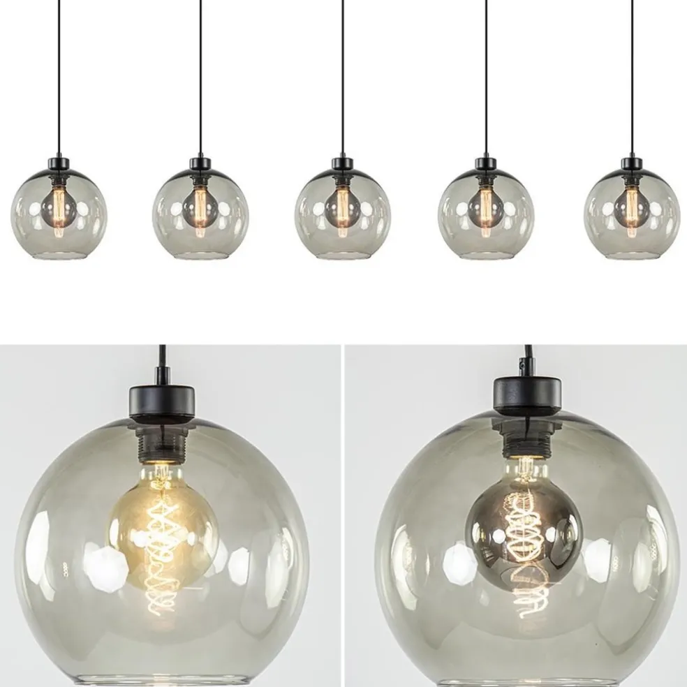 Discount Straluma Hanglamp 5L balk + smoke glas 160cm