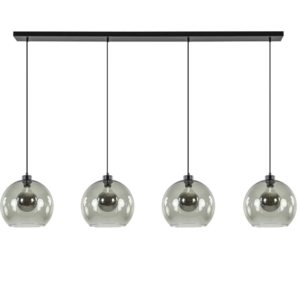 Online Straluma Hanglamp 4L balk zwart + smoke glas 30cm