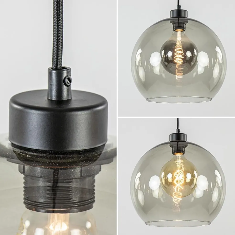 Online Straluma Hanglamp 4L balk zwart + smoke glas 30cm