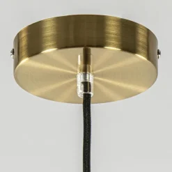 Shop Straluma Hanglamp Medina satin gold/amber glas 30cm