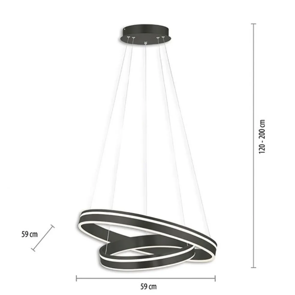 Clearance Straluma Hanglamp Q-Vito dubbel zwart + remote cct