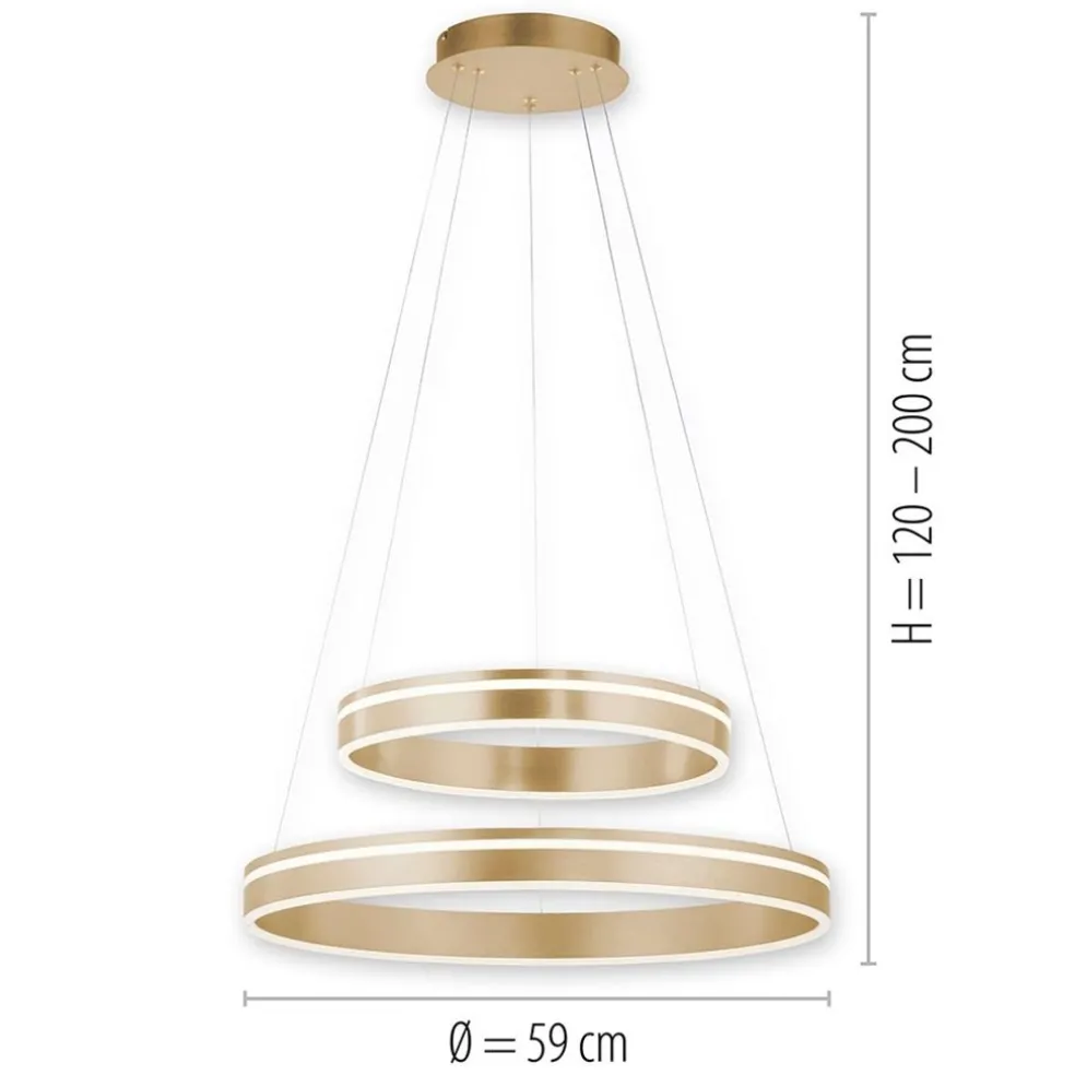 Cheap Straluma Hanglamp Q-Vito dubbele ring gold smart