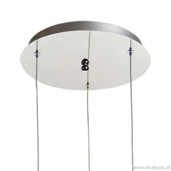 Outlet Straluma Hanglamp rond 3-lichts alu draad/glas