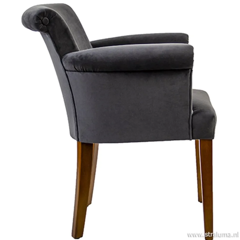 Flash Sale Straluma Klassieke armstoel kersenhout in stof