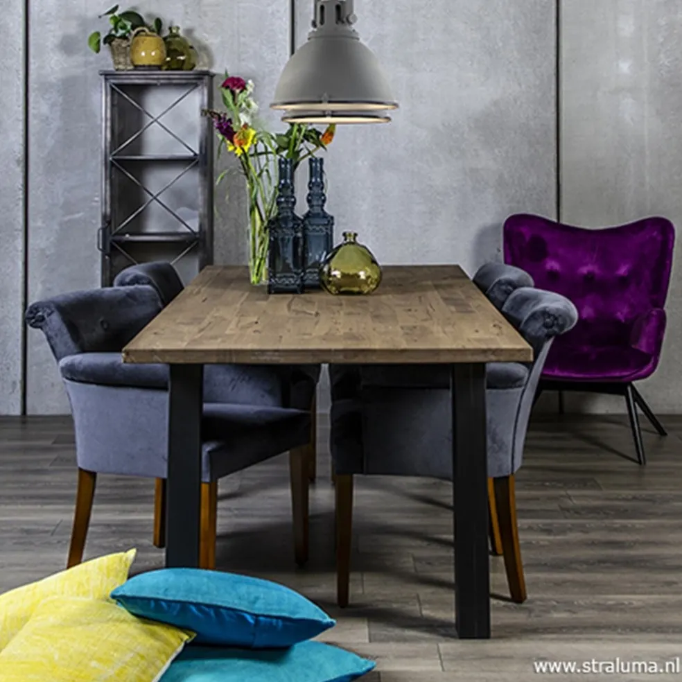 Flash Sale Straluma Klassieke armstoel kersenhout in stof