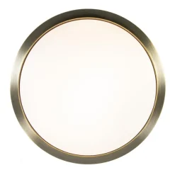 Clearance Straluma Klassieke plafonnière brons met wit glas 30 cm