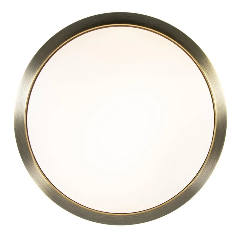 Clearance Straluma Klassieke plafonnière brons met wit glas 30 cm
