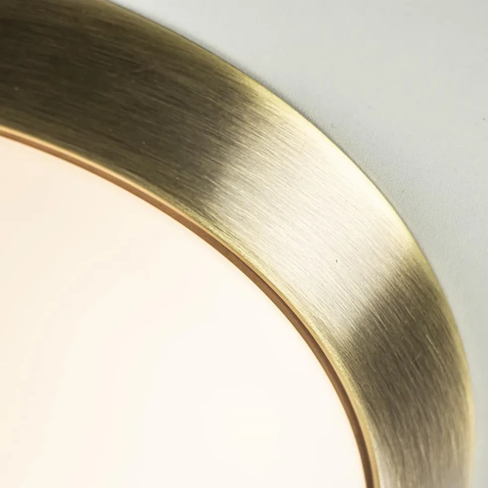 Clearance Straluma Klassieke plafonnière brons met wit glas 30 cm