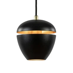 Discount Straluma 4-Lichts eettafelhanglamp mat zwart met goud