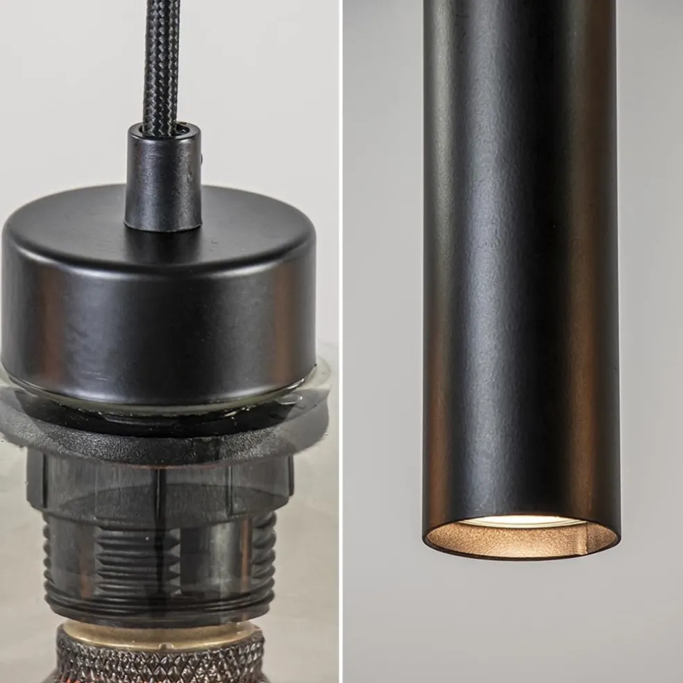 Discount Straluma 8-Lichts eettafelhanglamp smoke glas + GU10 spots