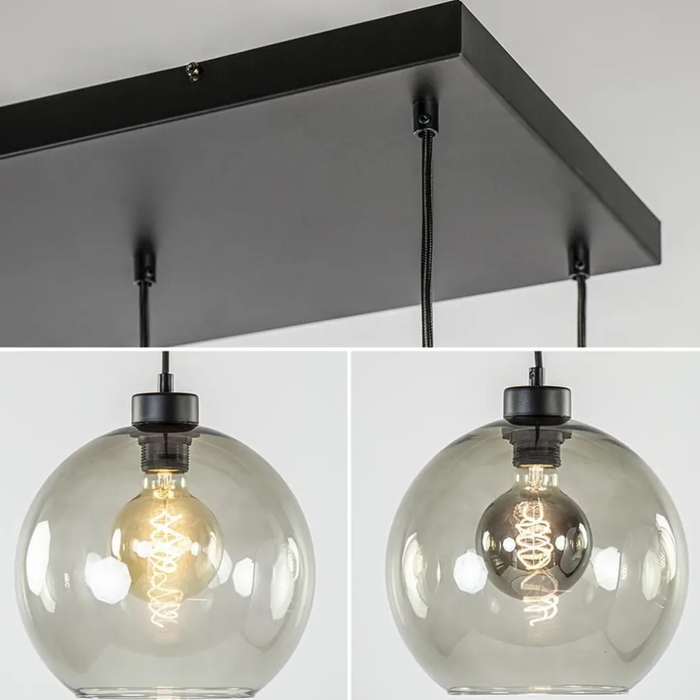 Discount Straluma 8-Lichts eettafelhanglamp smoke glas + GU10 spots