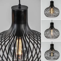 New Straluma 2-Lichts hanglamp met mat zwarte draad kappen