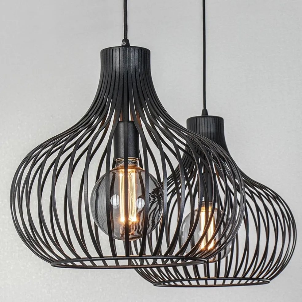 Cheap Straluma 2-Lichts moderne hanglamp draad zwart