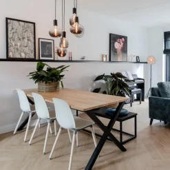 Outlet Straluma 5-lichts plaat rond + pendels zwart ex.lb