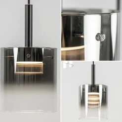 Flash Sale Straluma 5-Lichts ronde hanglamp zwart met titanium/helder glas