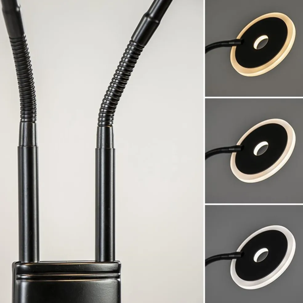 Best Sale Straluma 2-Lichts vloer/leeslamp zwart met dimbaar LED