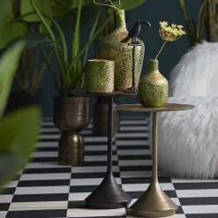 Outlet Straluma Light and Living bijzettafel Dimphy antiek zwart