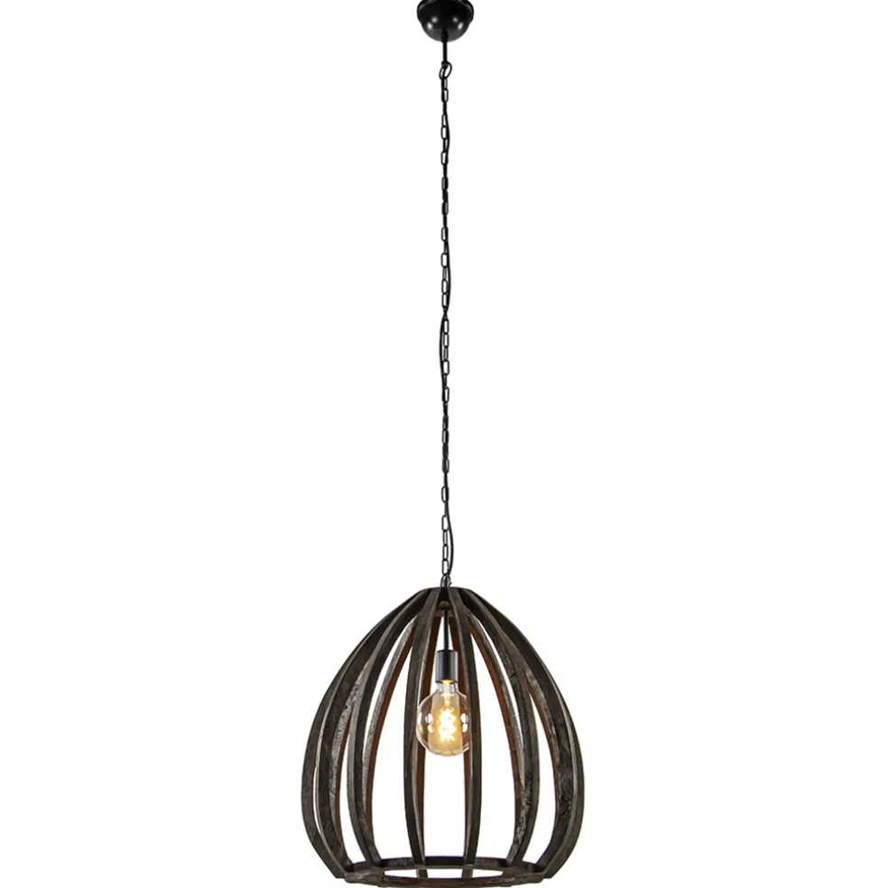 Cheap Straluma Light and Living hanglamp Barsia wood dark brown