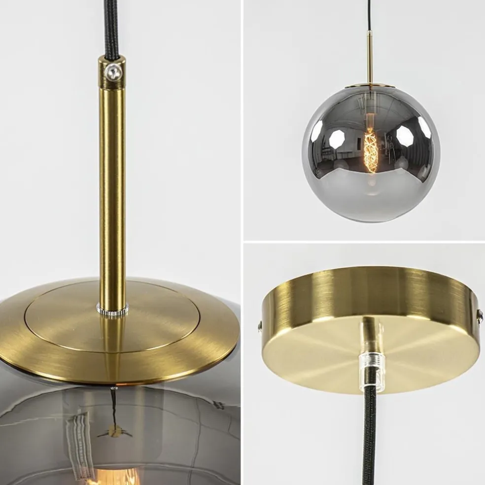 Cheap Straluma Luxe Light and Living hanglamp Medina brons met smoke glas