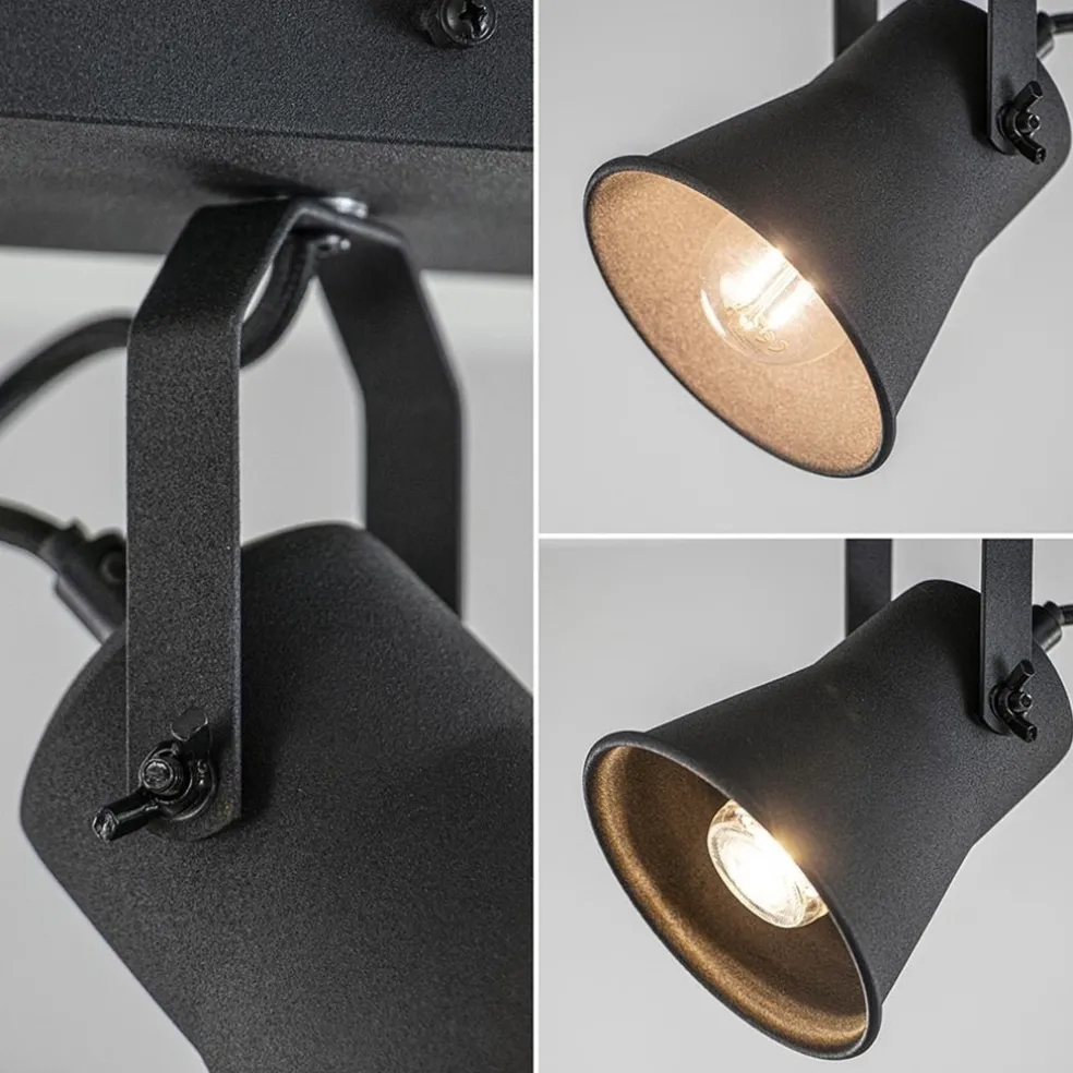 Outlet Straluma Metalen 3-l plafondlamp mat zwart verstelbaar