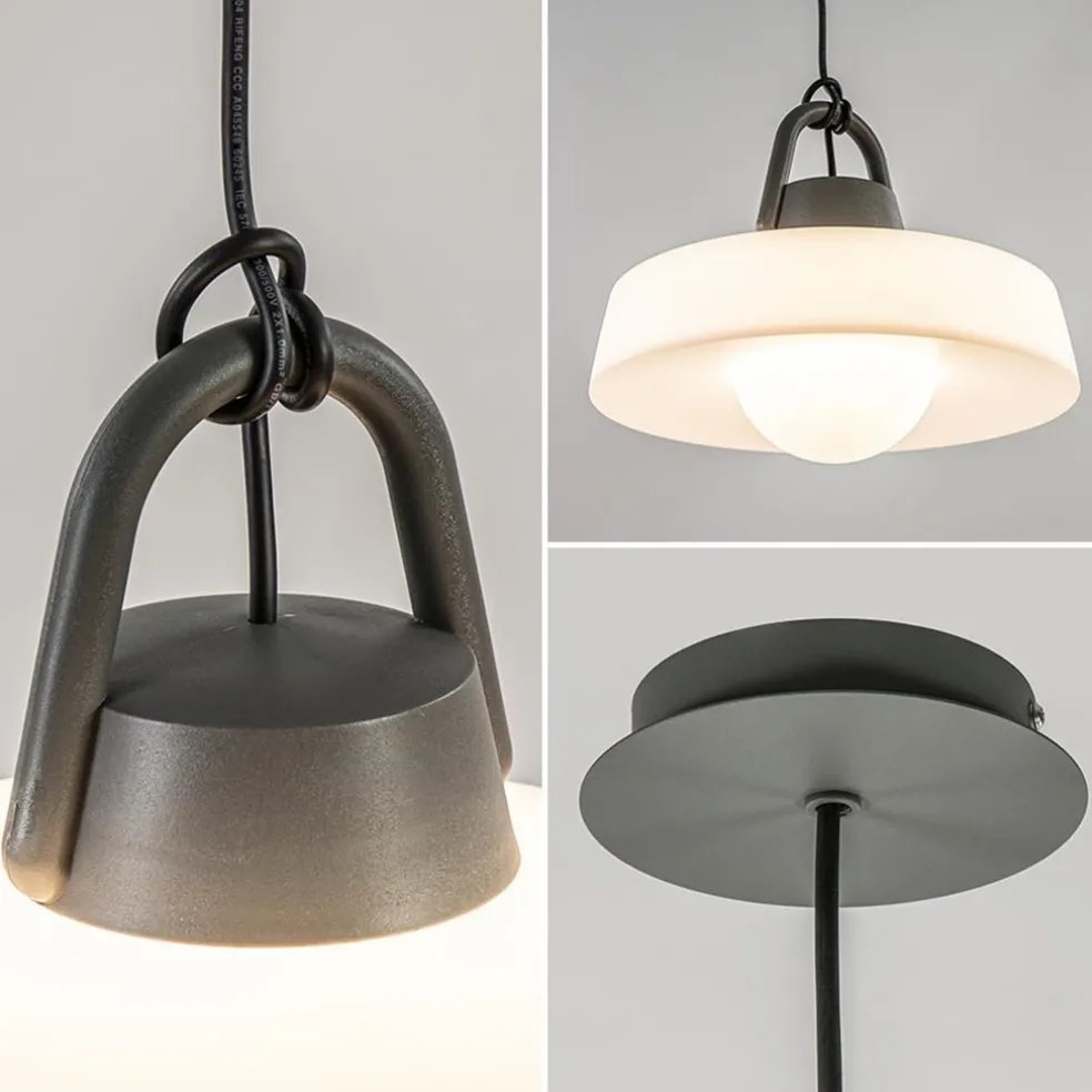 Outlet Straluma Moderne buitenlamp hang antraciet met wit IP65