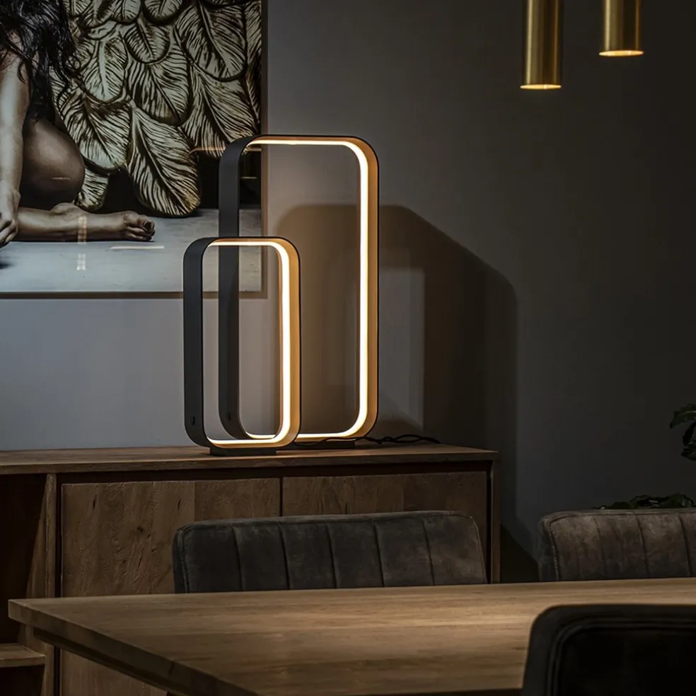 Hot Straluma Moderne LED tafellamp zwart/goud klein