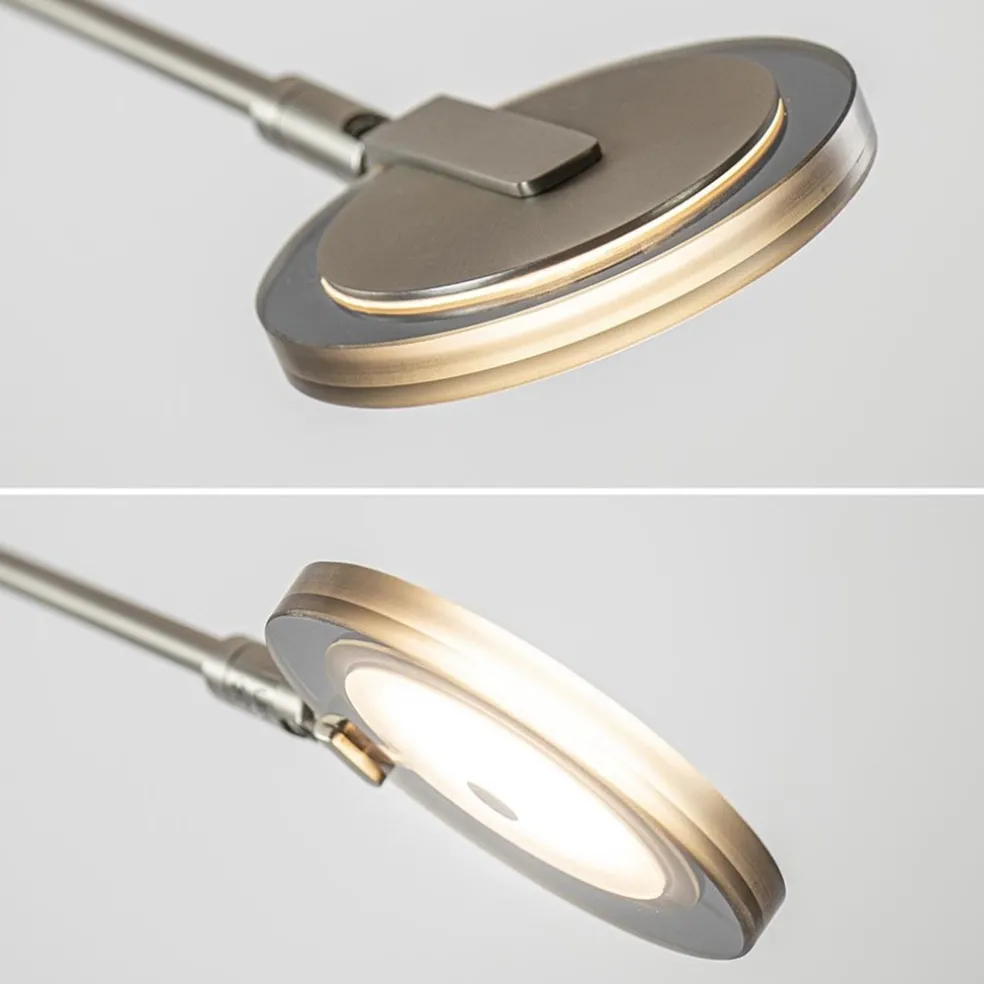 Store Straluma Moderne vloerlamp uplighter staal met smoke glas