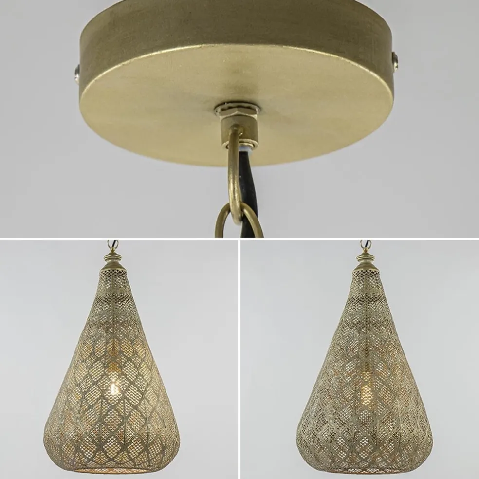 Store Straluma Oosterse hanglamp kegel goud groot