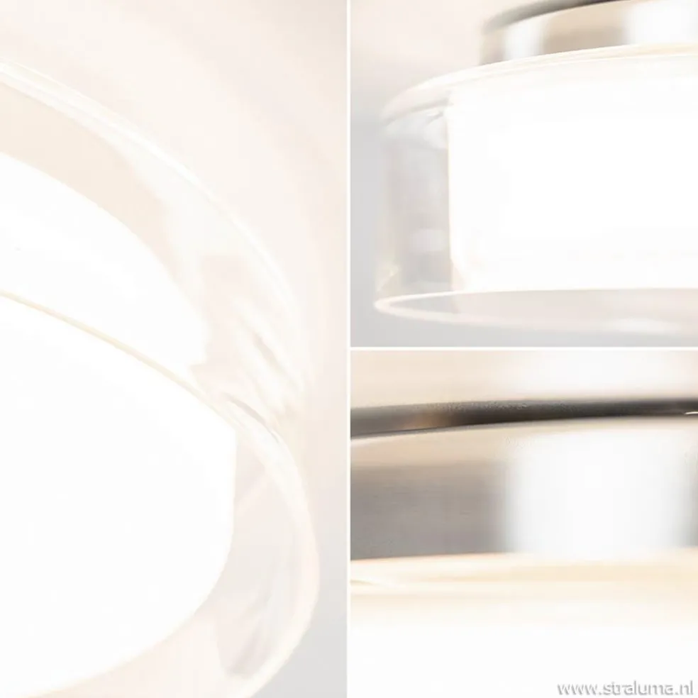 Outlet Straluma Plafondlamp chroom/clear IP44 3-step dim