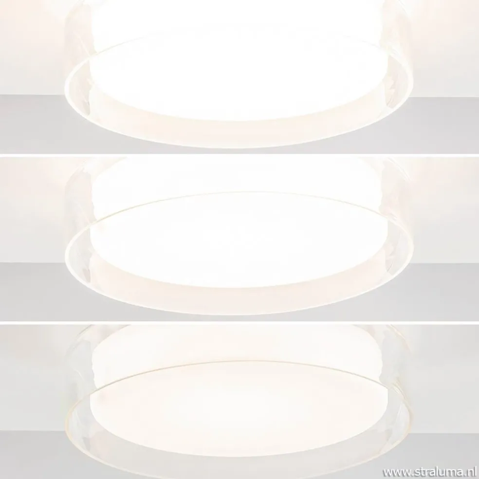 Outlet Straluma Plafondlamp chroom/clear IP44 3-step dim