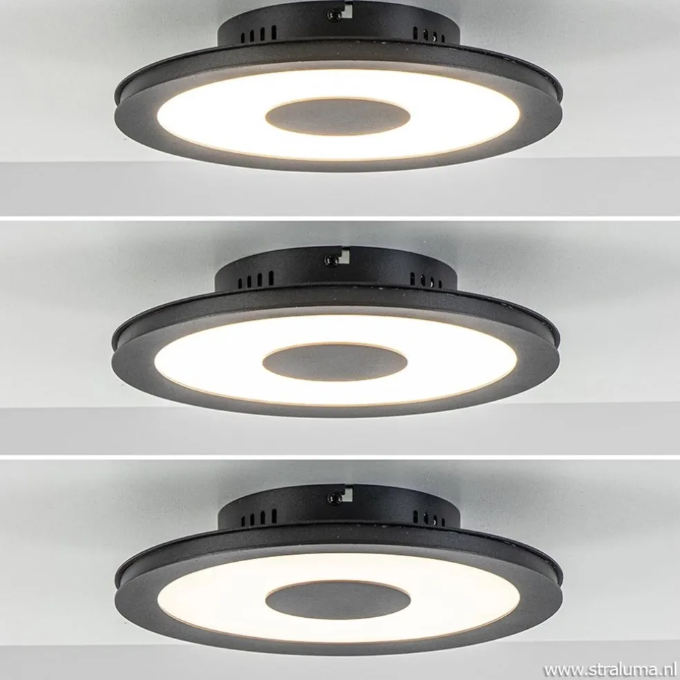 Best Straluma **Plafondlamp disc 26cm zwart 3-step dim