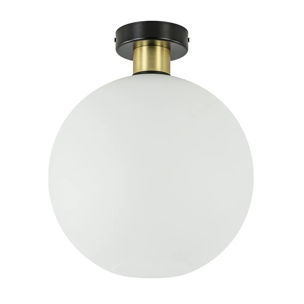 Cheap Straluma Plafondlamp zwart/goud met opaal glas 30 cm