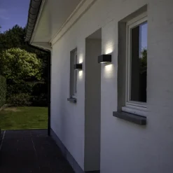 Flash Sale Straluma Rechthoekige LED buitenlamp up+down mat zwart