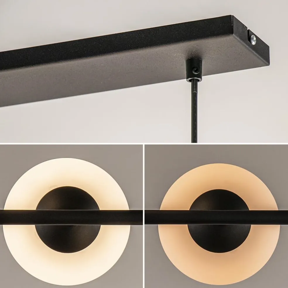 New Straluma Retro eettafel hanglamp zwart met witte glazen bollen