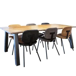 Online Straluma Retro moderne eetkamerstoel van imitatieleer